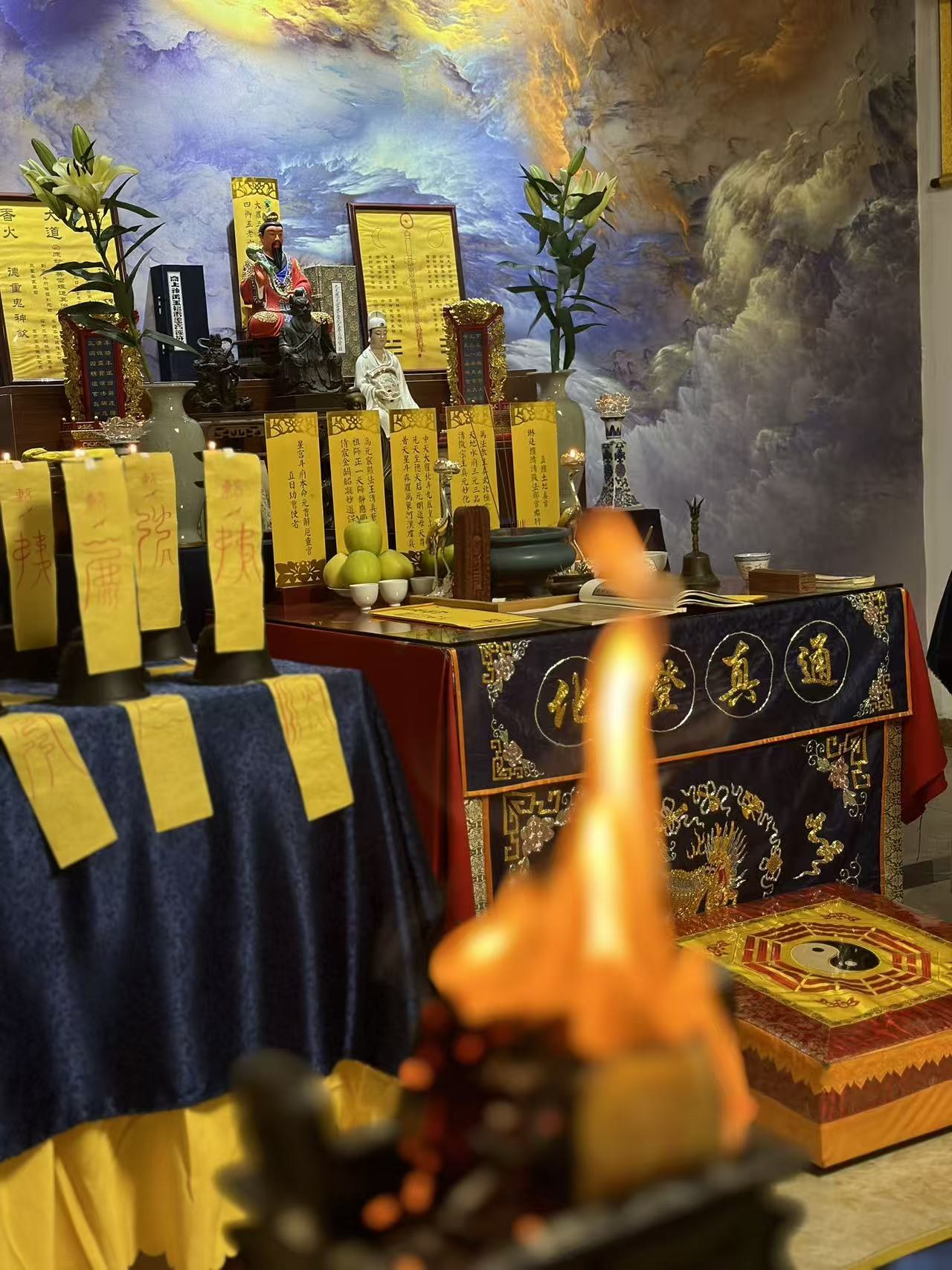 Traditional ritual altar detail